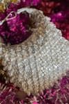 Bhavna Kumar_Silver Crystals Tasselled Crescent Bag _Online_at_Aza_Fashions