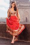 Buy_Verb by Pallavi Singhee_Multi Color Satin Crepe Printed Crop Top_at_Aza_Fashions