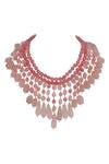 Buy_Anayah Jewellery_Pink Semi-precious Stone Layered Ombre Necklace_at_Aza_Fashions