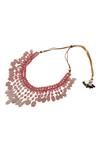 Shop_Anayah Jewellery_Pink Semi-precious Stone Layered Ombre Necklace_at_Aza_Fashions