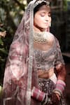 MATSYA_Pink Velvet The French Rose Tales Of Masai Bridal Lehenga Set  _at_Aza_Fashions