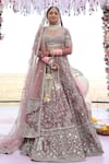 MATSYA_Pink Velvet The French Rose Tales Of Masai Bridal Lehenga Set  _Online