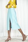 Buy_Shiori_Blue Chanderi Overlap Skirt_Online_at_Aza_Fashions