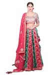 Buy Nikasha Red Silk, Velvet, Georgette Round Embellished Lehenga Set at Aza Fashions Buy_Nikasha_Red Silk, Velvet, Georgette Round Embellished Lehenga Set _at_Aza_Fashions