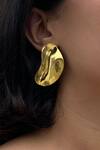 Shop_Anushka Jain Jewellery_Gold Plated Nakoah Handcrafted Earrings _at_Aza_Fashions