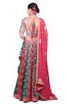 Shop Nikasha Red Silk, Velvet, Georgette Round Embellished Lehenga Set at Aza Fashions Shop_Nikasha_Red Silk, Velvet, Georgette Round Embellished Lehenga Set _at_Aza_Fashions