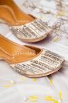 Shop_Label Deepti Bajaj_White Embellished Juttis _at_Aza_Fashions