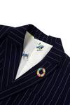 Buy_Partykles_Blue Terry Rayon Striped Blazer Set _Online_at_Aza_Fashions