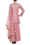 Shop_Neha Khullar_Pink Rose Embroidered Kurta Set _at_Aza_Fashions