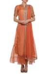 Buy_Neha Khullar_Peach Gota Patti Kurta Set _at_Aza_Fashions