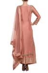 Shop_Neha Khullar_Peach Mukaish Embroidered Kurta Set _at_Aza_Fashions
