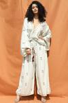 Buy Bohame Green Cotton Crepe V-shaped Printed Jumpsuit at Aza Fashions Buy_Bohame_Green Cotton Crepe V-shaped Printed Jumpsuit _at_Aza_Fashions