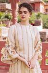 Buy_Samatvam By Anjali Bhaskar_Off White Shantoon, Habutai Silk Round Hand Embroidered Kurta Set _at_Aza_Fashions
