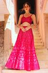 Buy_Samatvam by Anjali Bhaskar_Pink Dupion Silk Embellished Skirt Set_at_Aza_Fashions