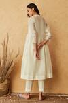 Shop_Begum_White Kurta Chanderi Pant And Inner Slip Cotton Mandarin & Set _at_Aza_Fashions