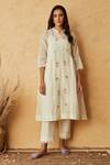 Buy_Begum_White Kurta Chanderi Pant And Inner Slip Cotton Mandarin & Set _at_Aza_Fashions