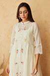 Buy_Begum_White Kurta Chanderi Pant And Inner Slip Cotton Mandarin & Set _Online_at_Aza_Fashions