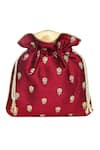 Buy The Purple Sack Red Embroidery, Sequins Hand Potli Bag at Aza Fashions Buy_The Purple Sack_Red Embroidery, Sequins Hand Potli Bag _at_Aza_Fashions
