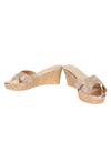 Buy_CRIMZON_Blue Embellished Leather Criss Cross Strap Wedges_at_Aza_Fashions