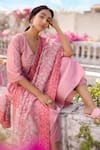 Buy_Chhaya Mehrotra_Pink Kurta Handwoven Chanderi Pants Cotton Dupatta Silk Set  _Online_at_Aza_Fashions