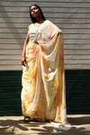 Surbhi Gupta_Yellow Georgette Tie-dye Pre-draped Saree With Blouse  _Online_at_Aza_Fashions