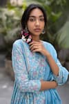 Buy_Chhaya Mehrotra_Blue Anarkali Handwoven Chanderi Salwar Cotton Round Set _Online_at_Aza_Fashions