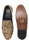 Shop_Domani_Beige Velvet Handcrafted Embroidered Shoes _at_Aza_Fashions