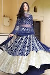 Buy_Gulabo Jaipur_Blue Georgette Embroidery U Neck Lehenga Set _at_Aza_Fashions