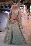 Buy_Vikram Phadnis_Green Zardozi And Resham Embroidered Bridal Lehenga Set _at_Aza_Fashions