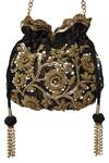 Buy_Kokommo_Black Tiara Potli Bag _at_Aza_Fashions