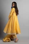 Shop_Heena Kochhar_Yellow Chanderi Lucknowi Anarkali Set_at_Aza_Fashions