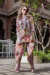 Buy_PS Pret by Payal Singhal_Multi Color Crepe Printed African Round Tunic And Palazzo Set  _at_Aza_Fashions