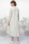 Shop_Arcvsh by Pallavi Singh_White Cotton Linen Jacket And Midi Dress_at_Aza_Fashions