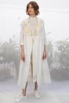 Buy_Arcvsh by Pallavi Singh_White Linen Jacket Notched Lapel Skirt Set  _Online_at_Aza_Fashions