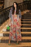 Buy_Payal Singhal_Multi Color Crepe Printed African Round Kaftan And Palazzo Set _at_Aza_Fashions