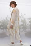 Shop_Arcvsh By Pallavi Singh_White Chanderi, Linen Round Tunic_at_Aza_Fashions