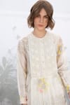 Buy_Arcvsh By Pallavi Singh_White Chanderi, Linen Round Tunic_Online_at_Aza_Fashions