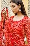 Buy_Gulabo Jaipur_Red Georgette Round Bandhani Print Kurta Set _Online_at_Aza_Fashions