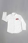 Buy_Partykles_White Cotton Satin Shirt _at_Aza_Fashions
