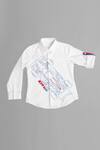 Buy_Partykles_White Cotton Satin Embroidery Shirt _at_Aza_Fashions