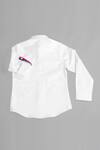 Shop_Partykles_White Cotton Satin Embroidery Shirt _at_Aza_Fashions