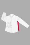 Buy_Partykles_White Cotton Satin Shirt For Boys_at_Aza_Fashions