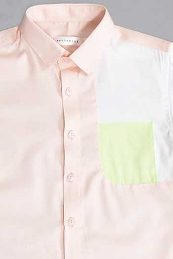Partykles_Pink Cotton Satin Cut And Sew Full Sleeve Shirt _Online_at_Aza_Fashions