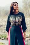 Buy_Madzin_Green Silk Georgette Round Hand Embroidered Jumpsuit _at_Aza_Fashions