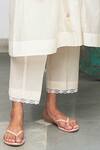 Shop_Begum_White Kurta Chanderi Pant And Inner Slip Cotton Mandarin & Set _Online_at_Aza_Fashions