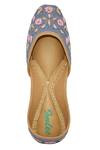 Shop_Imlee Jaipur_Blue Embroidered Floral Juttis _at_Aza_Fashions