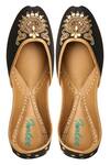 Buy_Imlee Jaipur_Black Silk Embroidered Juttis _at_Aza_Fashions