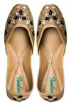 Buy_Imlee Jaipur_Gold Embroidered Silk Juttis _at_Aza_Fashions