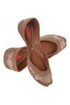 Shop Imlee Jaipur Brown Zardozi Embroidered Mojaris at Aza Fashions Shop_Imlee Jaipur_Brown Zardozi Embroidered Mojaris _at_Aza_Fashions