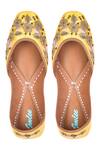 Buy_Imlee Jaipur_Yellow Embroidered Silk Juttis _at_Aza_Fashions